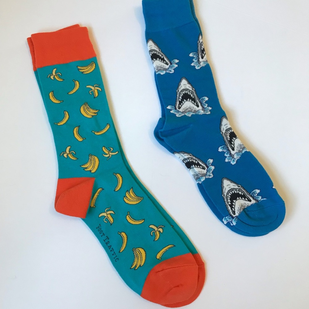 Shark and Banana Socks for Dad